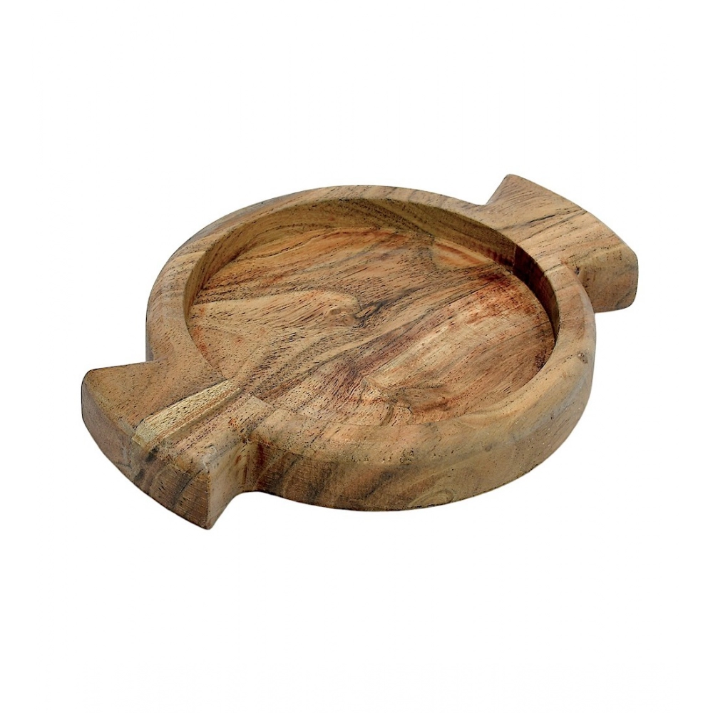 Generic Handmade Wooden Serving Platter With Double Handle (Brown) Generic Handmade Wooden Serving Platter With Double Handle (Brown)
