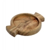 Generic Handmade Wooden Serving Platter With Double Handle (Brown)