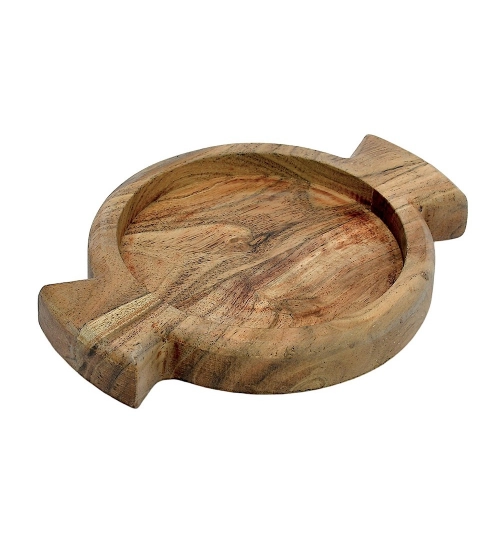 Generic Handmade Wooden Serving Platter With Double Handle (Brown) Generic Handmade Wooden Serving Platter With Double Handle (Brown)
