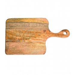 Generic Handmade Wooden Serving Platter With Double Handle (Brown)