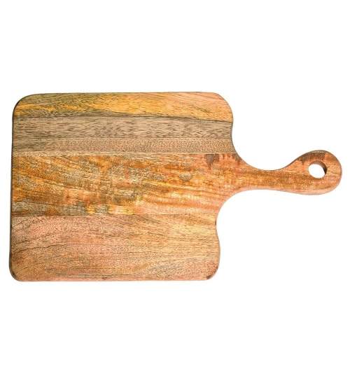 Generic Handmade Wooden Serving Platter With Double Handle (Brown)