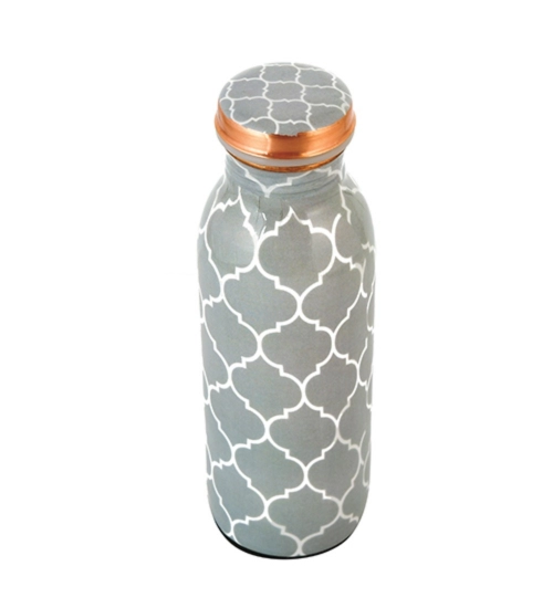 Generic Copper Block Printed Water Bottle 500Ml (Grey) Generic Copper Block Printed Water Bottle 500Ml (Grey)