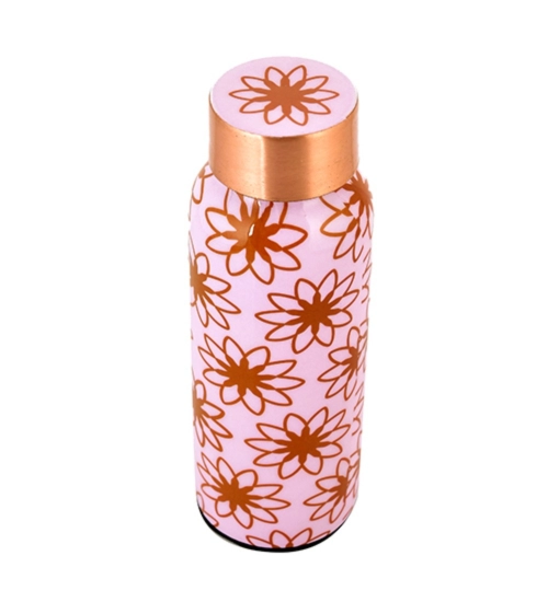 Generic Copper Aesthetic Pink Floral Water Bottle 500 Ml (Pink) Generic Copper Aesthetic Pink Floral Water Bottle 500 Ml (Pink)