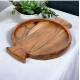 Generic Handmade Wooden Serving Platter With Double Handle (Brown)