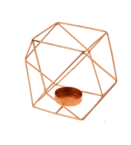 Generic Metal Tea Light Candle Holder (Rose Gold)