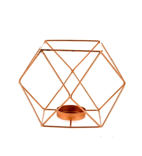 Generic Metal Tea Light Candle Holder (Rose Gold)