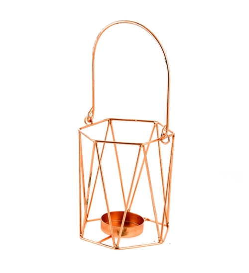 Generic Metal Tea Light Candle Holder (Rose Gold)
