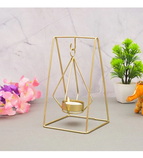 Generic Metal Tea Light Candle Holder Stand (Gold)