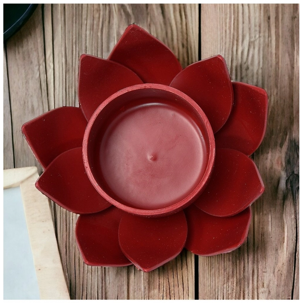 Generic Red Lotus Tea Light Holder (Red)