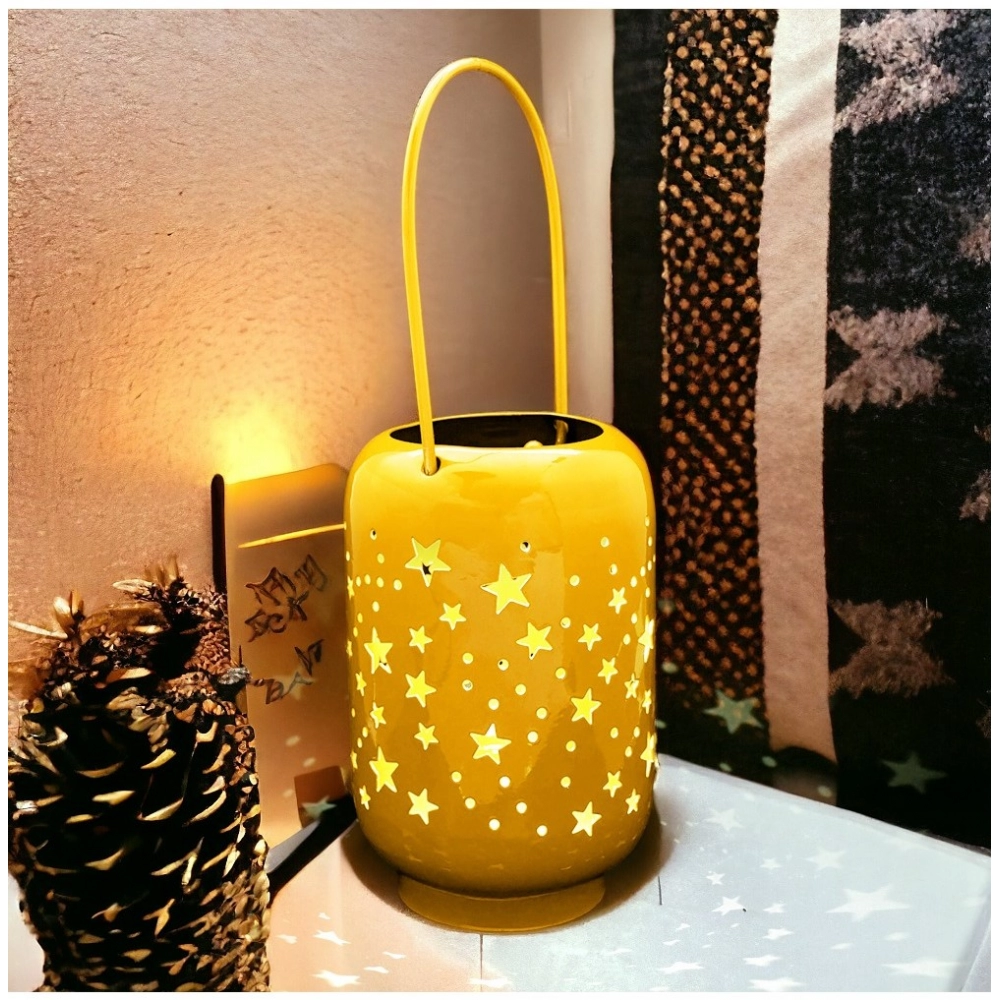 Generic Blissful Decor Cylinderical Stars Pattern Home Decoration (Yellow)