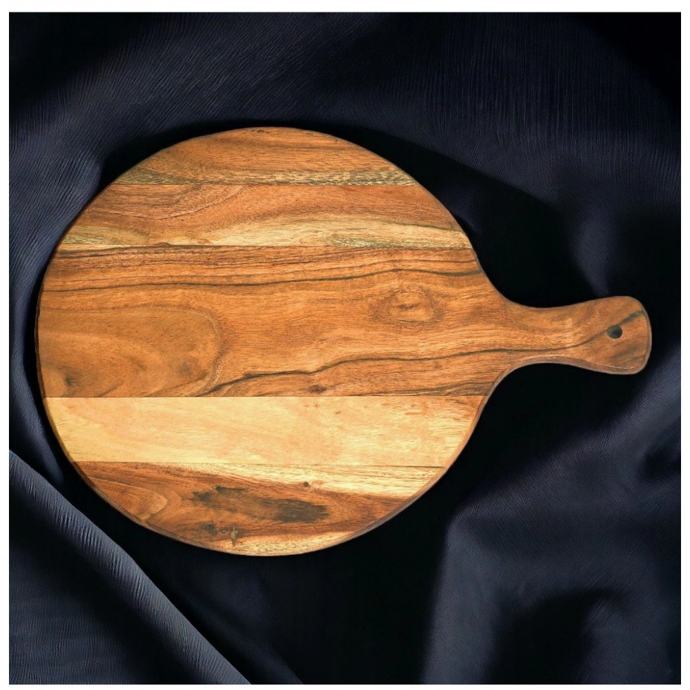 Generic Handmade Wooden Serving Platter With Double Handle (Brown) Generic Handmade Wooden Serving Platter With Double Handle (Brown)