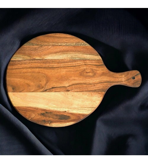 Generic Handmade Wooden Serving Platter With Double Handle (Brown) Generic Handmade Wooden Serving Platter With Double Handle (Brown)