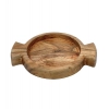 Generic Handmade Wooden Serving Platter With Double Handle (Brown)