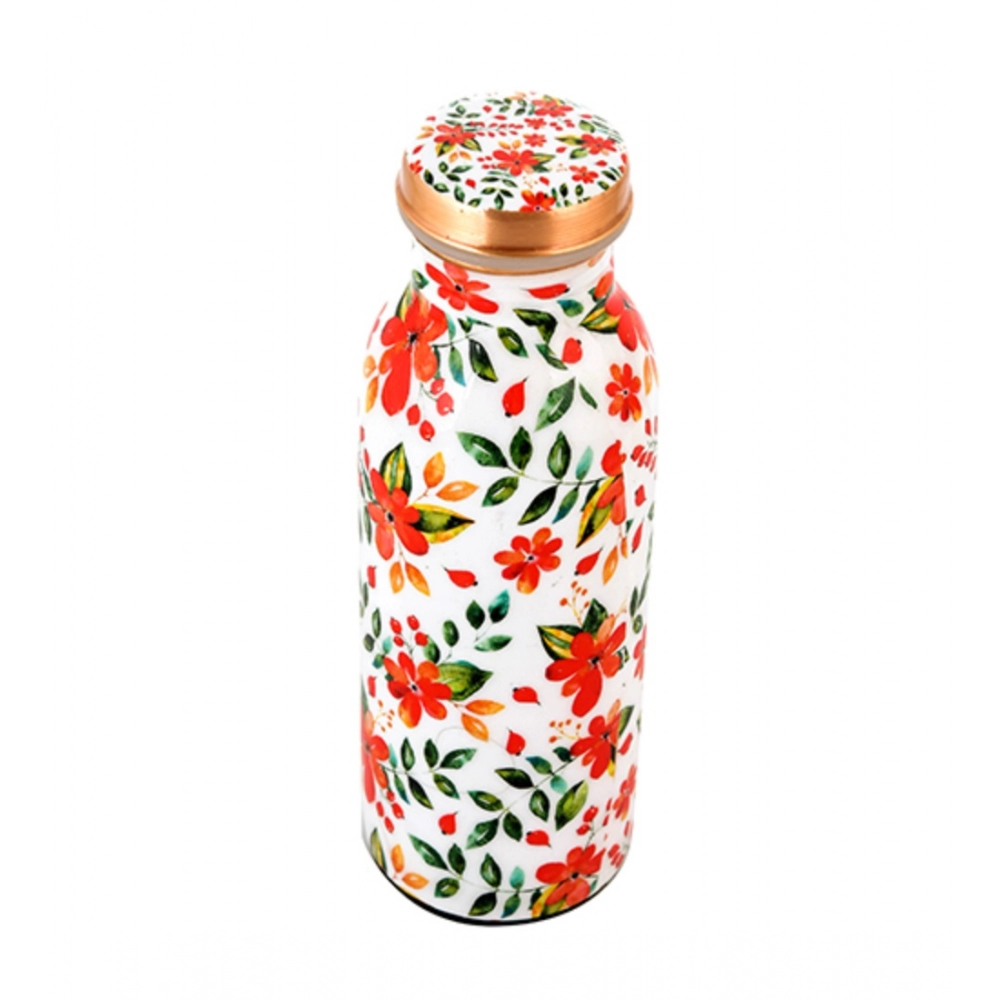 Generic Copper Floral Printedwater Bottle 500Ml (White)