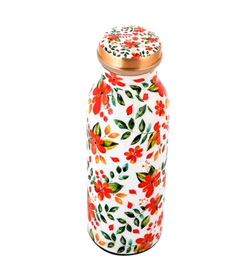 Generic Copper Floral Printedwater Bottle 500Ml (White) Generic Copper Floral Printedwater Bottle 500Ml (White)