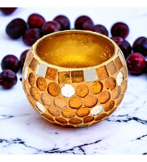 Generic Glass Roli-Poli Tea Light Holder (Gold) Generic Glass Roli-Poli Tea Light Holder (Gold)