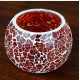 Generic Glass Crackle Tea Light Holder (Red) Generic Glass Crackle Tea Light Holder (Red)