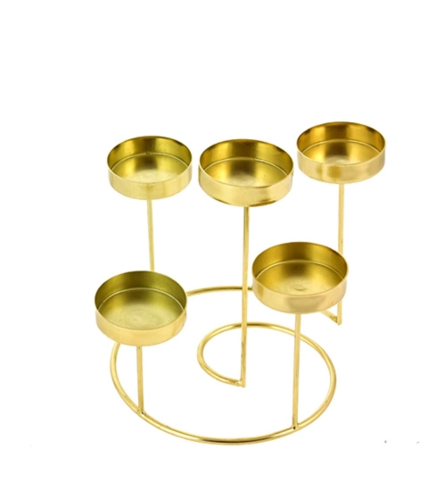 Generic Metal Tea Light Candle Holder Stand For Home Decor (Gold)