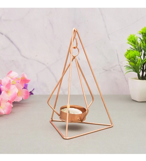 Generic Metal Tea Light Candle Holder (Rose Gold)