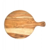 Generic Handmade Wooden Serving Platter With Double Handle (Brown)