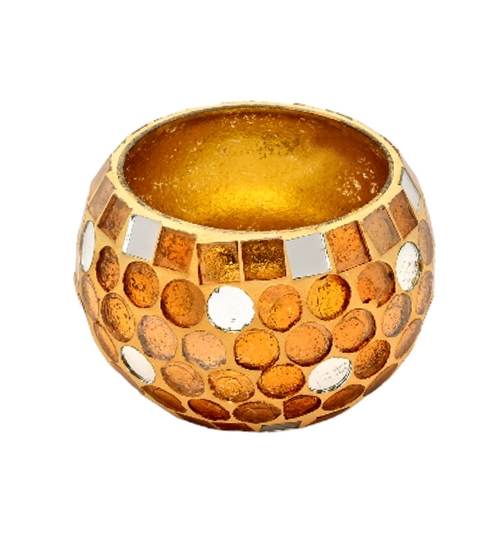 Generic Glass Roli-Poli Tea Light Holder (Gold)