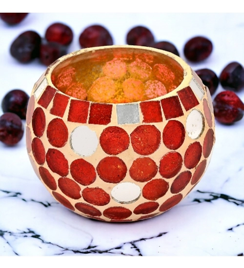 Generic Glass Roli-Poli Tea Light Holder (Red)