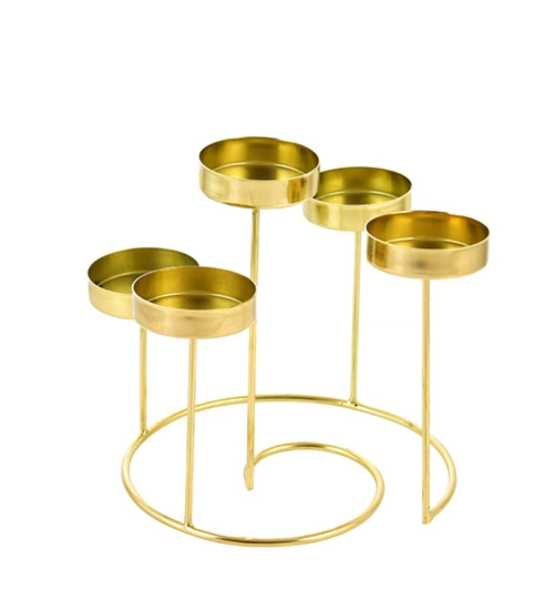Generic Metal Tea Light Candle Holder Stand For Home Decor (Gold)