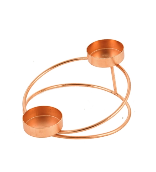 Generic Metal Tea Light Candle Holder Stand For Home Decor (Rose Gold)