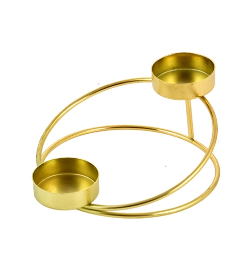 Generic Metal Tea Light Candle Holder Stand For Home Decor (Gold)
