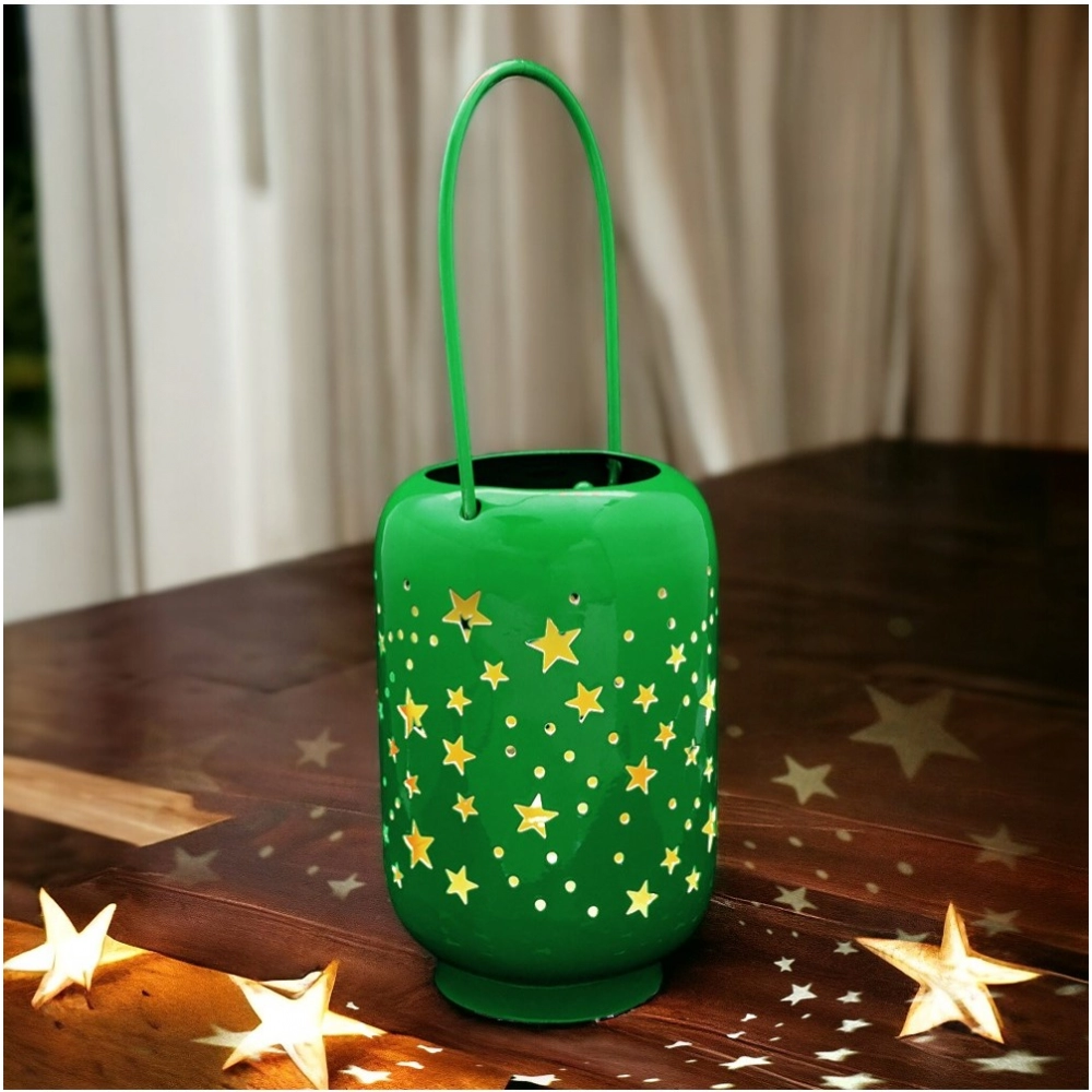 Generic Blissful Decor Cylinderical Stars Pattern Home Decoration (Green)
