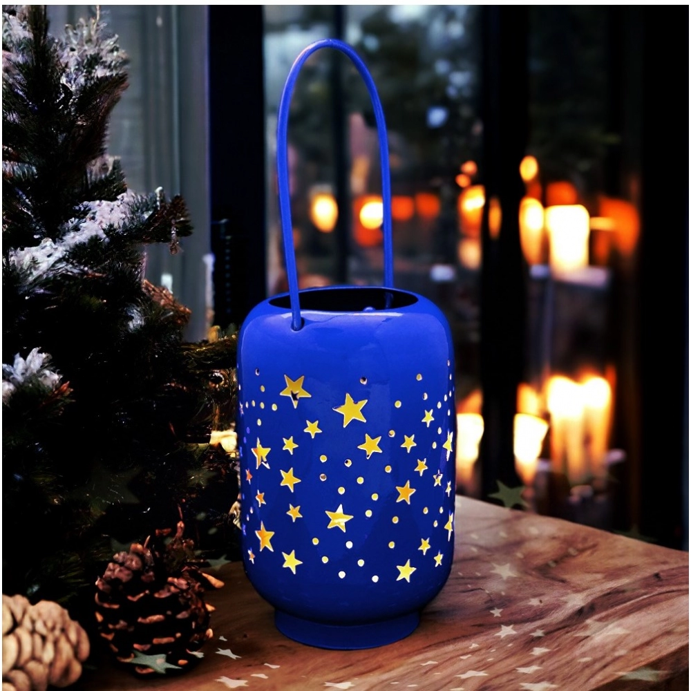 Generic Blissful Decor Cylinderical Stars Pattern Home Decoration (Blue)