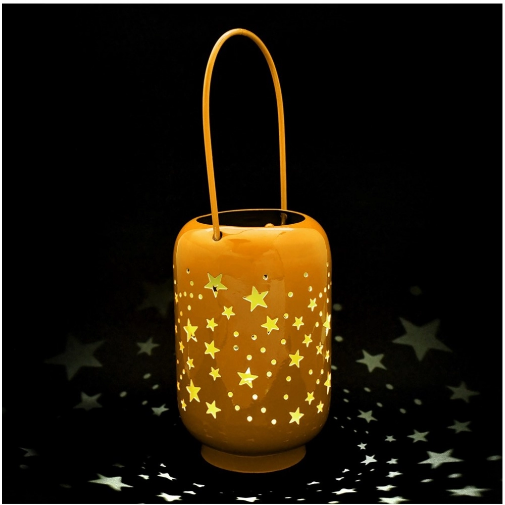 Generic Blissful Decor Cylinderical Stars Pattern Home Decoration (Yellow)