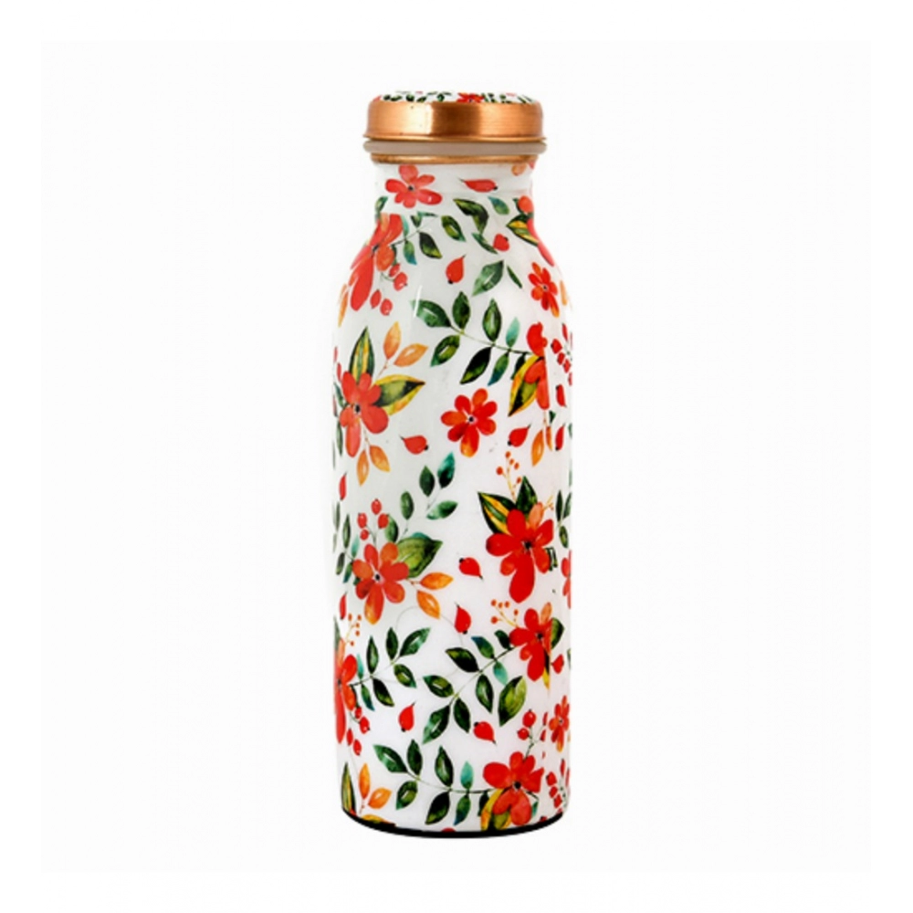 Generic Copper Floral Printedwater Bottle 500Ml (White)