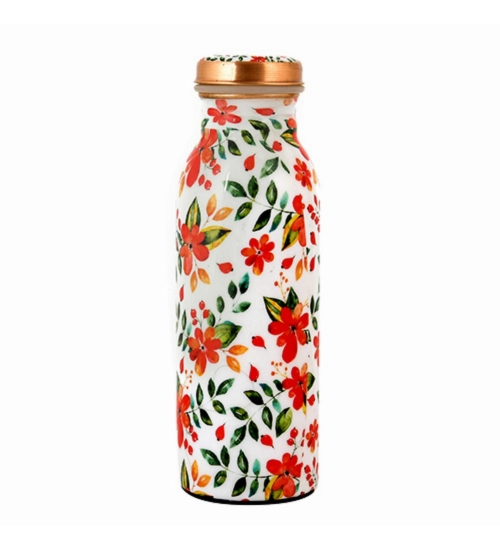 Generic Copper Floral Printedwater Bottle 500Ml (White)