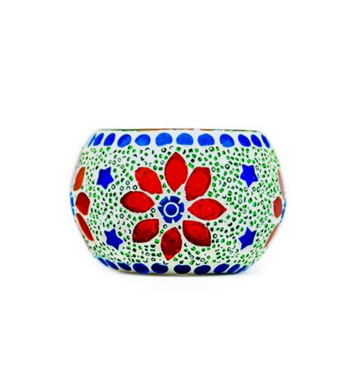 Generic Glass Mosaic Tea Light Holder (Multicolor)