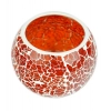 Generic Glass Crackle Tea Light Holder (Red)