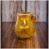 Generic Glass Matka Tea Light Holder (Yellow &amp; Red)