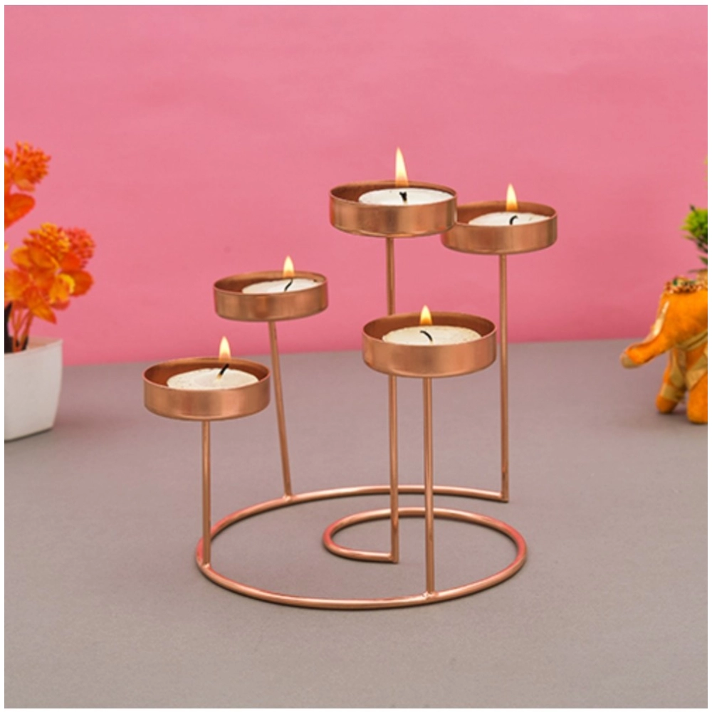 Generic Metal Tea Light Candle Holder Stand For Home Decor (Rose Gold) Generic Metal Tea Light Candle Holder Stand For Home Decor (Rose Gold)