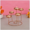 Generic Metal Tea Light Candle Holder Stand For Home Decor (Rose Gold)