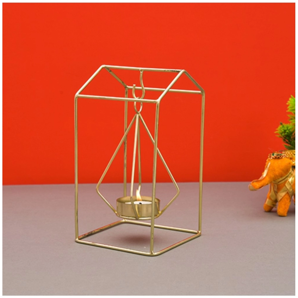 Generic Metal Tea Light Candle Holder Stand (Gold)