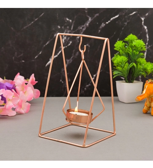 Generic Metal Tea Light Candle Holder Stand (Rose Gold)