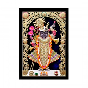 Generic Shrinathji Painting with Synthetic Photo Frame (Multicolor)