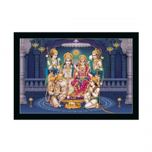 Generic Ayodhya Ram Mandir Painting with Synthetic Photo Frame (Multicolor)