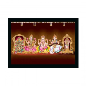 Generic Tirupati Balaji Painting with Synthetic Photo Frame (Multicolor)