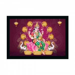 Generic Maa Laxmi Painting with Synthetic Photo Frame (Multicolor)