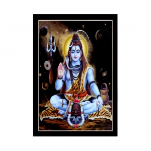 Generic Lord Shiva Painting with Synthetic Photo Frame (Multicolor)