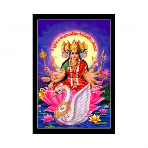 Generic Maa Laxmi Painting with Synthetic Photo Frame (Multicolor)