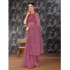 Generic Women's Linen Zig Zag Saree With Unstitched Blouse (Purple, 5-6 Mtrs)