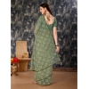 Generic Women's Linen Gola Printed Saree With Unstitched Blouse (Green, 5-6 Mtrs)