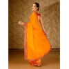 Generic Women's Vichitra Plain Saree With Unstitched Blouse (Yellow, 5-6 Mtrs)